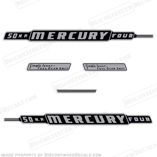 Mercury 1962 50HP Outboard Engine Decals INCR10Aug2021
