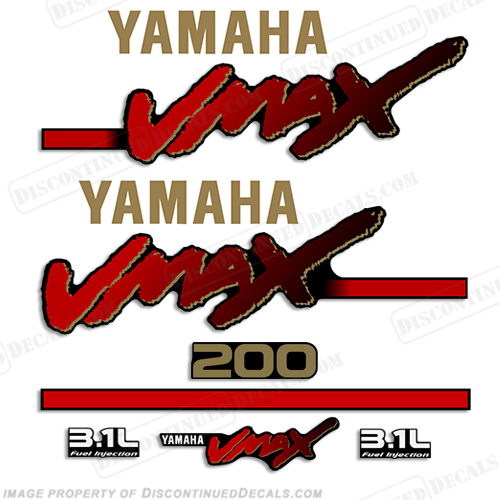 Yamaha 200hp VMAX 3.1L OX66 Decals INCR10Aug2021