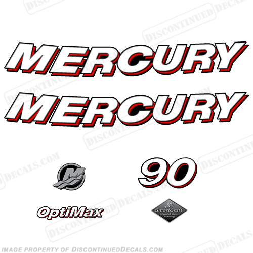 Mercury 90hp "Optimax" Decals - 2006 INCR10Aug2021