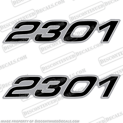Century Boats 2301 Decals century, decals, 2301, boat, cabin, console, hull, stickers, decal, white, black, silver