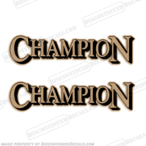 Champion Boat Logo Decals (Set of 2) - Gold boat, logo, decal, champion, INCR10Aug2021
