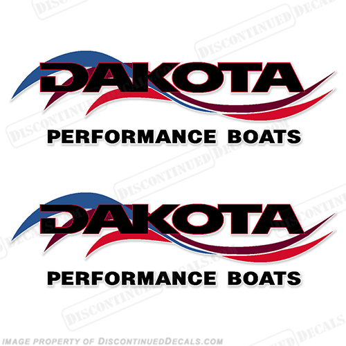 Dakota Performance Boats Decals (Set of 2) - Red/Blue INCR10Aug2021
