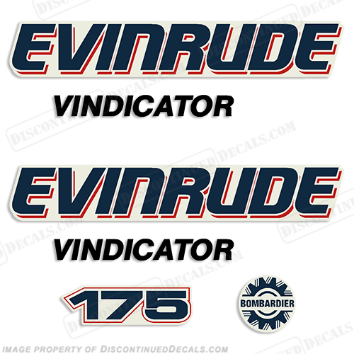 Evinrude 175hp Vindicator Decal Kit INCR10Aug2021