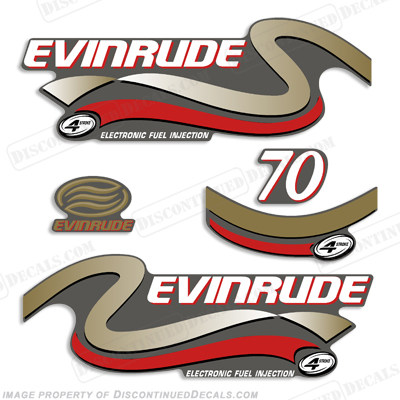 Evinrude 70hp FourStroke Decals (Gold) - 1999 INCR10Aug2021