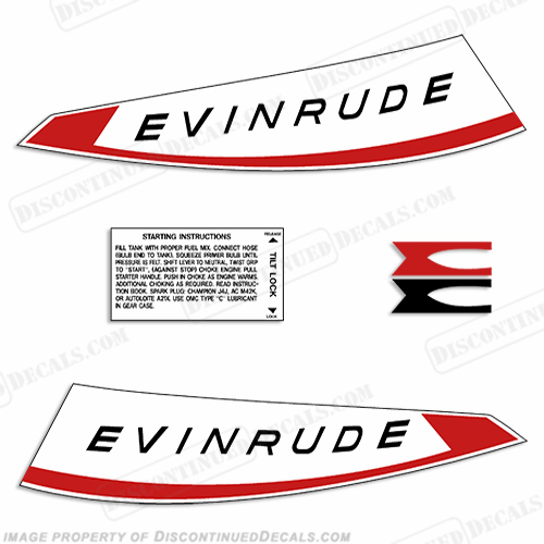 Evinrude 1967 9.5hp Decal Kit INCR10Aug2021