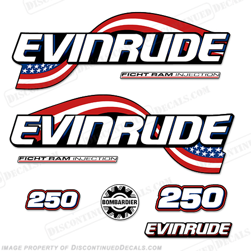 Evinrude 250hp Flag Series Decals INCR10Aug2021