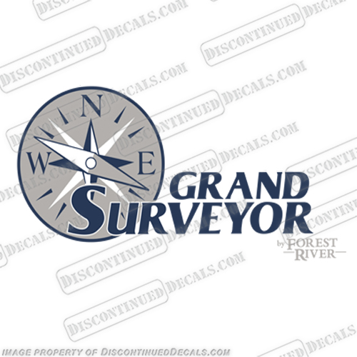 Grand Surveyor by Forest River RV Decals (Single) forest, forrest, river, brand, surveyor, rv, camper, motorhome, carriage, mobile, home. decal, sticker, kit, set, of, decals, stickers