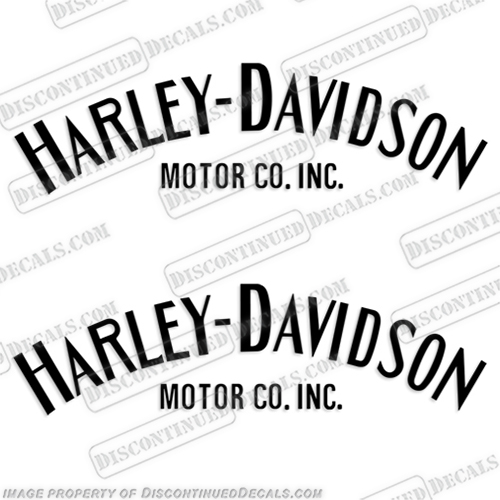 Harley-Davidson Fuel Tank Decals Single Color (Set of 2) - Style 1 - Any Color Harley, Davidson, Fuel, Tank, Decals, Single, Color,  Style 1, style, 1,  any,