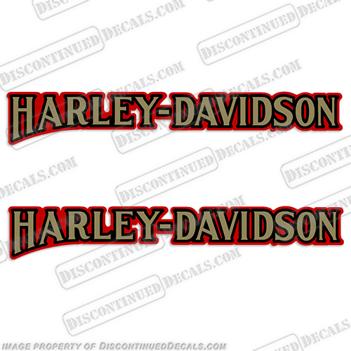 Harley-Davidson Fuel Tank Decal  Style 29 - Metallic Gold Letters (-not gold leaf) - 2002 FLSTSI  Harley-Davidson, fxstc, Decals, Harley, Davidson, Fuel, Tank, Decal, Style 29, 2002, FLSTSI 
