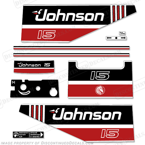 Johnson 15hp Decals - 1991 15 hp, 1991, 15, 91, INCR10Aug2021