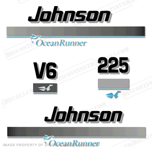 Johnson 225hp OceanRunner Decals ocean runner, ocean-runner, ocean, runner, oceanrunner, 225, 1993, 1994, 1995, 1996, 1997, 1998, INCR10Aug2021