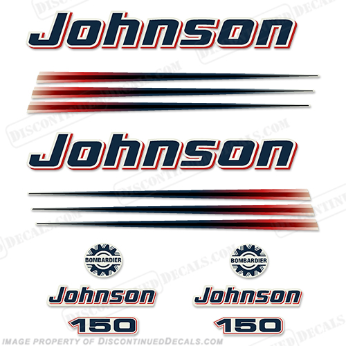 Johnson 150hp Decals 2002 - 2006 INCR10Aug2021
