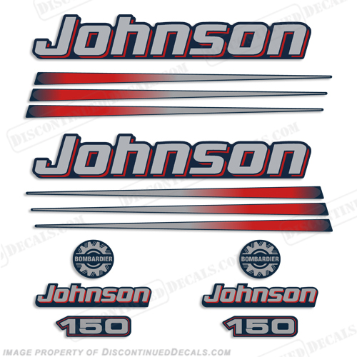 Johnson 150hp Decals (Blue Cowl) 2002 - 2006 INCR10Aug2021