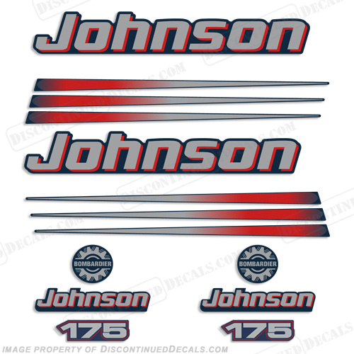 Johnson 175hp Decals (Blue Cowl) 2002 - 2006 INCR10Aug2021