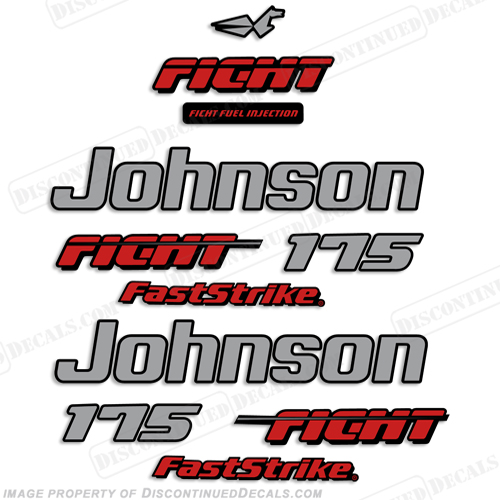 Johnson 175hp FastStrike Ficht Decals 1997 - 1998 Fast Strike, 175, INCR10Aug2021