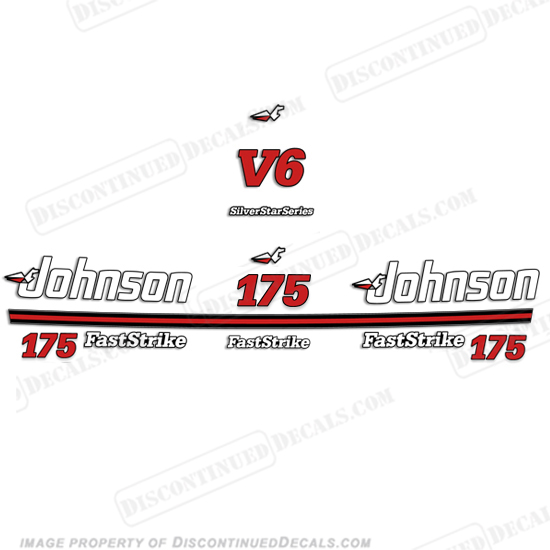Johnson 175hp FastStrike Silver Star Series Decals - Early 1990s Fast Strike, 175, silverstar, silverstarseries, silverstar series, INCR10Aug2021