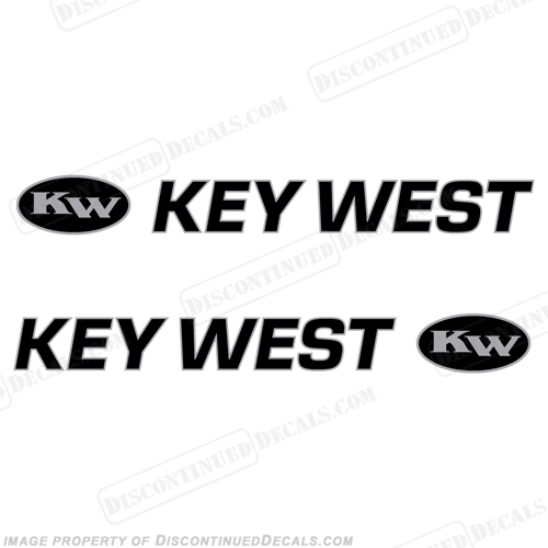 Key West 186 Boat Decals (Set of 2) - Black/Silver  INCR10Aug2021
