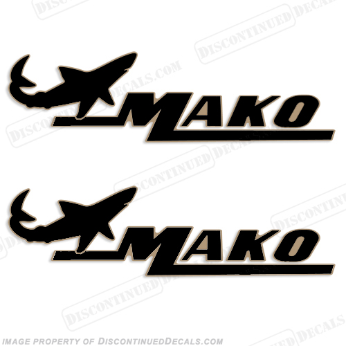 Mako Boat Decals (Set of 2) Black/Gold INCR10Aug2021