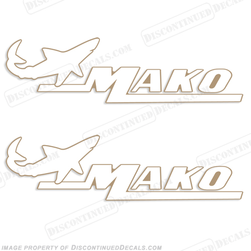 Mako Marine Boat Decals (Set of 2) White/Gold INCR10Aug2021