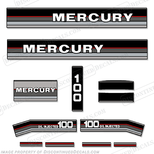 Mercury 1987-1988 100HP Outboard Decals 87, 88, 100, INCR10Aug2021