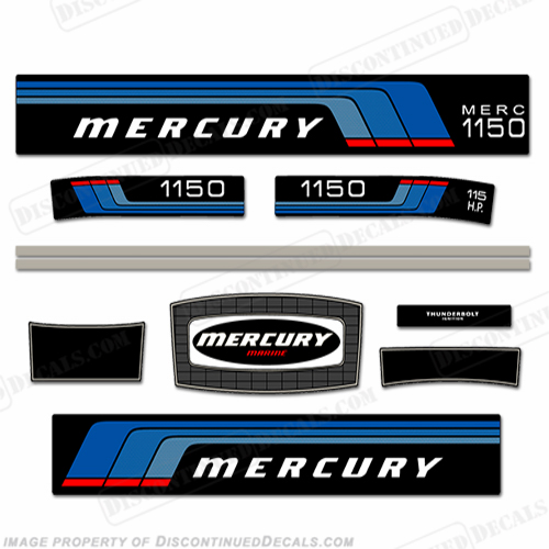 Mercury 1976 115hp Outboard Decals INCR10Aug2021