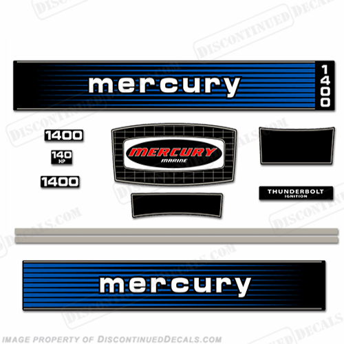 Mercury 1978 140HP Outboard Engine Decals INCR10Aug2021