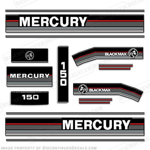 Mercury 1989-1990 150hp Black Max Outboard Engine Decals INCR10Aug2021