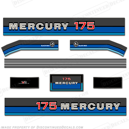 Mercury 1982 175HP Outboard Engine Decals INCR10Aug2021