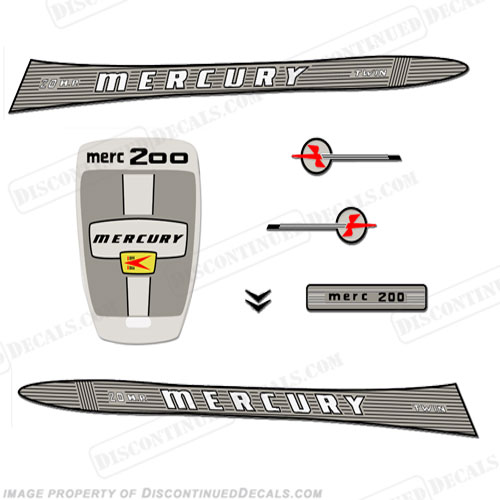 Mercury 1963 20HP Outboard Engine Decals INCR10Aug2021