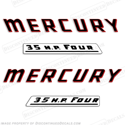 Mercury 1961 35HP Outboard Engine Decals INCR10Aug2021