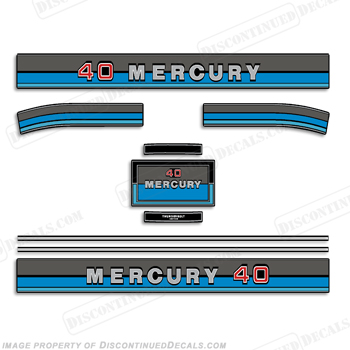 Mercury 1980-1982 40HP Outboard Decals INCR10Aug2021