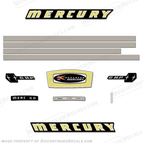 Mercury 1965 6HP Outboard Engine Decals INCR10Aug2021