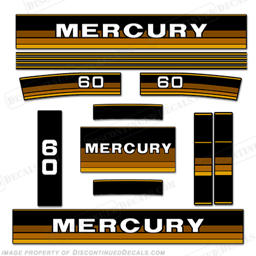 Mercury 1985 60hp Outboard Decals INCR10Aug2021