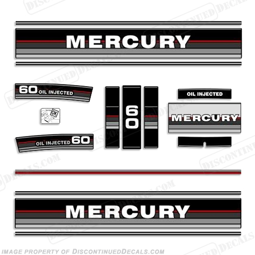 Mercury 1987 60HP Outboard Engine Decals INCR10Aug2021