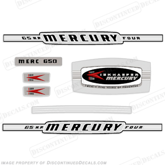 Mercury 1964 65HP Outboard Engine Decals INCR10Aug2021