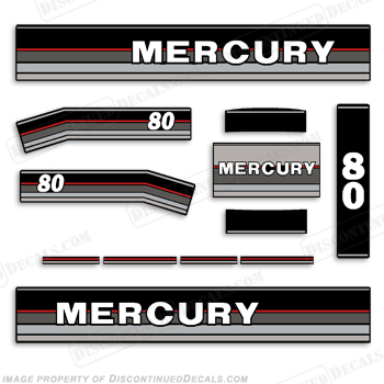 Mercury 1989 80HP Outboard Engine Decals INCR10Aug2021