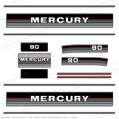 Mercury 1986-1988 90hp Outboard Decals INCR10Aug2021