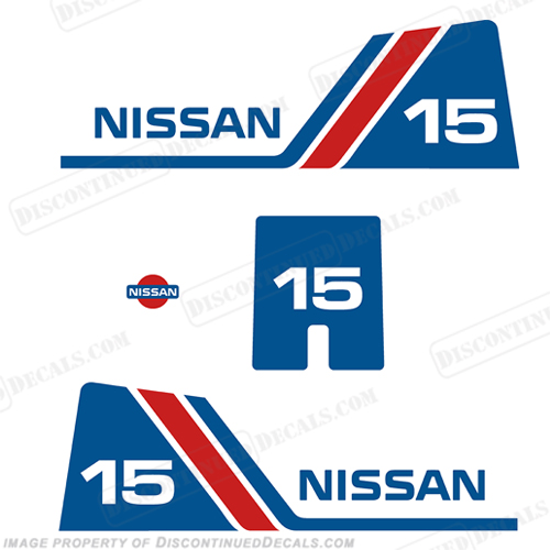 Nissan 15hp Decal Kit - 1984 - 1995 