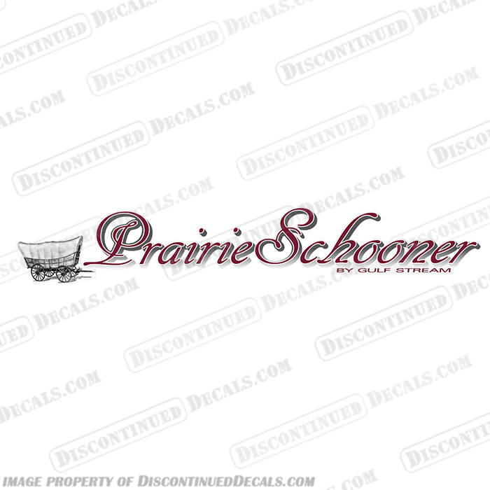 Prairie Schooner by Gulf Stream Camper RV Decal rv, decals, camper, motorhome, prairie, prarie, schooner, shooner, trailer, stickers, sticker, logo, graphic