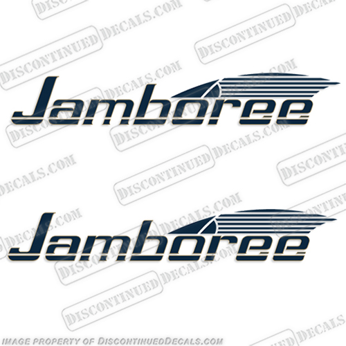 Jamboree by Fleetwood RV Logo Decals (Set of 2) Style 2 - Any Color rv, decals, fleetwood, jamboree, style, 2, motorhome, camper, stickers, decal
