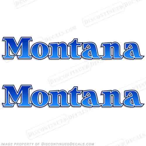 Montana Older Style Logo RV Decals (Set of 2) - Blue INCR10Aug2021