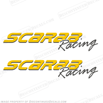 Scarab Racing Boat Logo Decals - 2 Color INCR10Aug2021