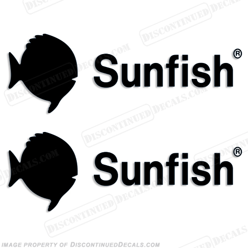 Sunfish Boat Logo Decal - Any Color! sunfish, sun fish, boat, logo, logos, decal, decals, stickers, set, of, 2, two, any, color, black