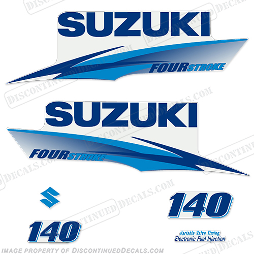 Suzuki 140hp Decal Kit - Custom Blue INCR10Aug2021