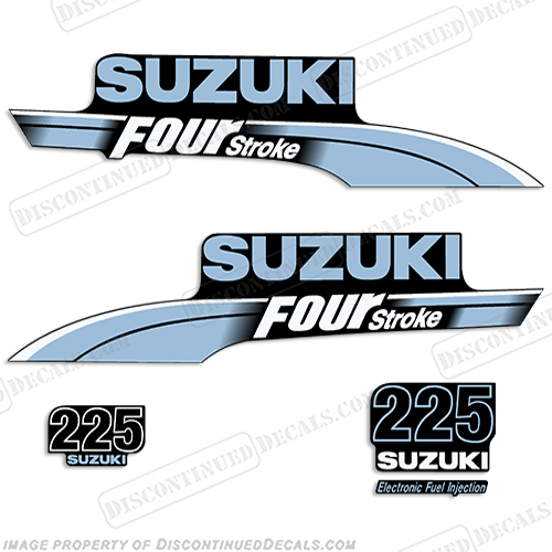 Suzuki 225hp DF225 Decal Kit 2003 - 2009 (Custom Powder Blue) INCR10Aug2021