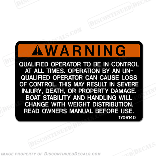 Warning Decal - Qualified Operator... INCR10Aug2021