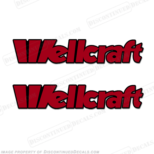 Wellcraft Boat Decals - Style 2 - (Set of 2) - 2 Color! INCR10Aug2021