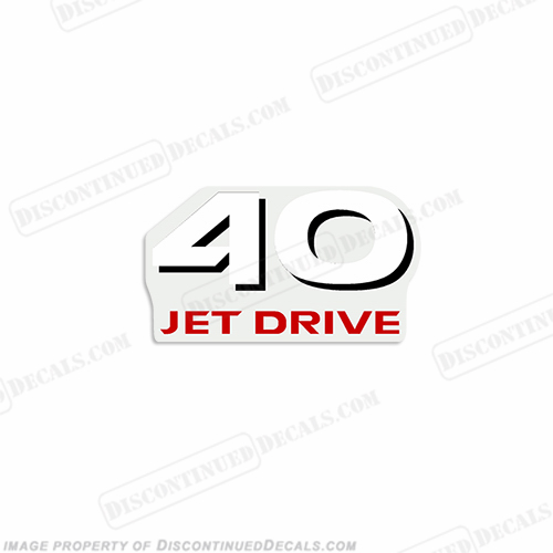Yamaha Single "40 Jet Drive" Decal - Rear INCR10Aug2021