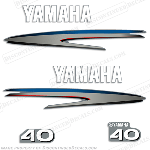 Yamaha 40hp 2-Stroke Decal Kit - 2001 (New Style) INCR10Aug2021