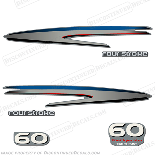 Yamaha 60hp 4-Stroke High Thrust Decal Kit (Partial Kit) 60, 60 hp, 4 stroke, 4stroke, fourstroke, four stroke, four-stroke, INCR10Aug2021